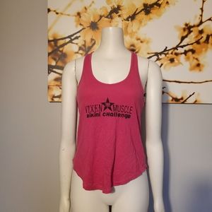 Pink athletic racer back tank top